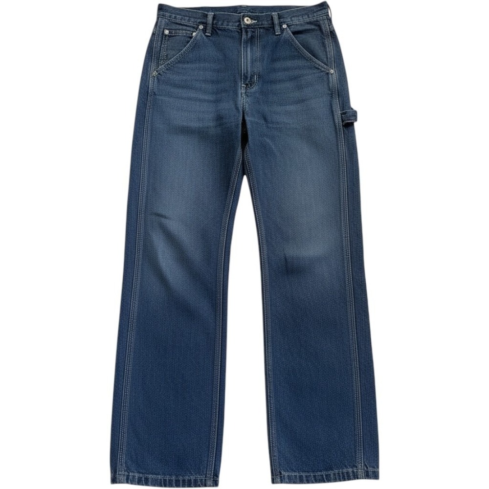 Levi's Carpenter Utility Jean Men 36x32 Blue Straight Leg Zip Fly black bat wing